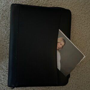 Franklin Covey 7-Ring Black Leather Front Binder Zip Around Planner Organizer